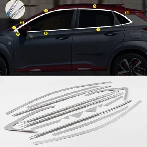 AUTOGP Hyundai kona cam çerçevesi kenar çıtası krom tamtur