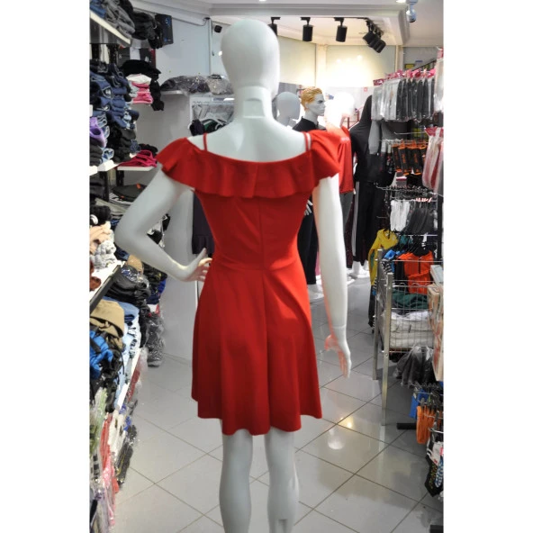 KIMIZI ÖNÜ FİRFİRLİ ABİYE - 2