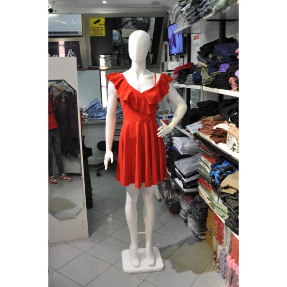 KIMIZI ÖNÜ FİRFİRLİ ABİYE - 3