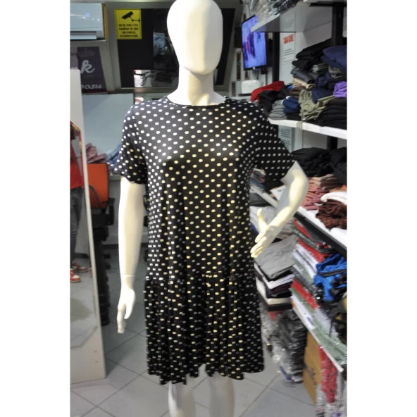 Kadın Büyük Beden Siyah Puantiyeli - 3