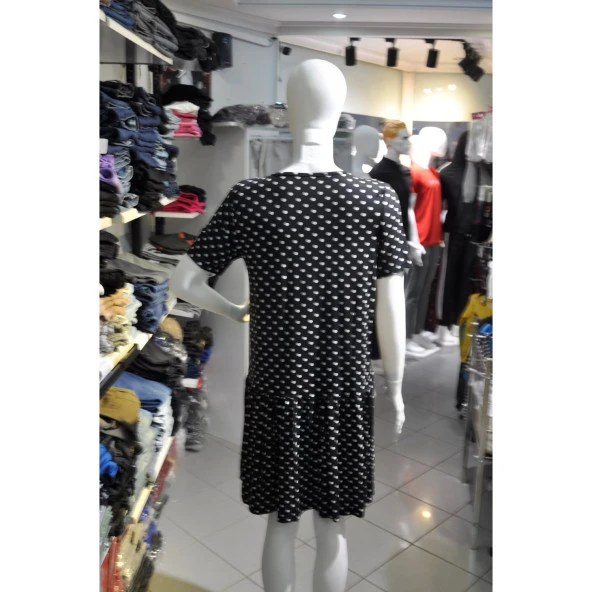 Kadın Büyük Beden Siyah Puantiyeli - 4