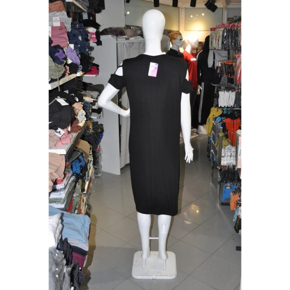 SİYAH KADIN BÜYÜK BEDEN ELBİSE - 3