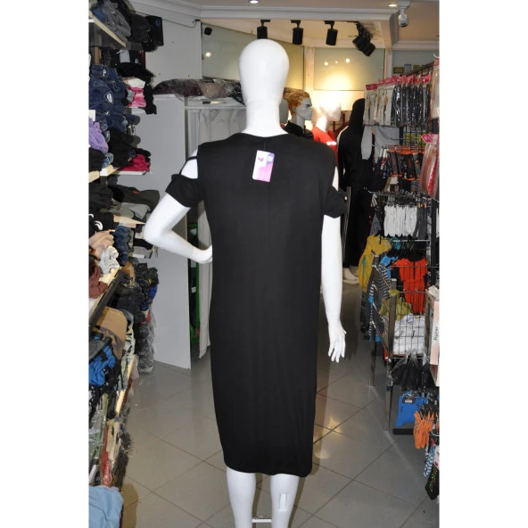 SİYAH KADIN BÜYÜK BEDEN ELBİSE - 2