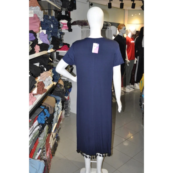 LACİVERT BAYAN ELBİSE - 4