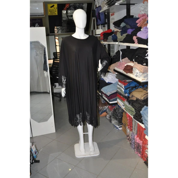 SİYAH BÜYÜK BEDEN ELBİSE - 2