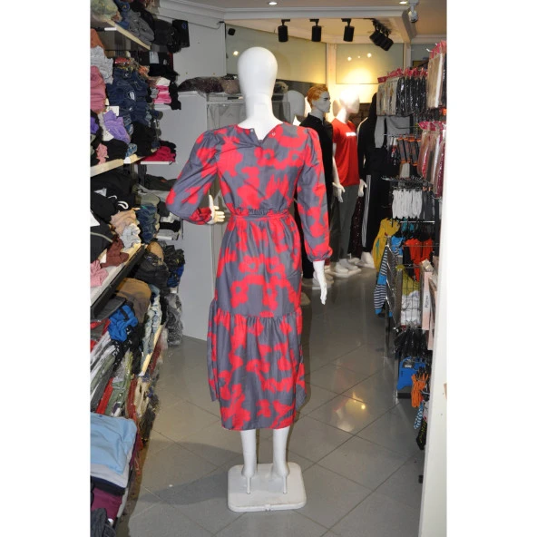 DESENLİ UZUN ELBİSE - 3