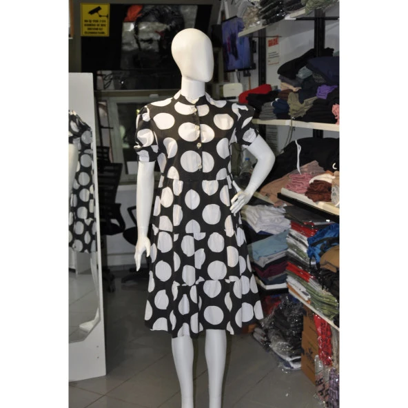 SİYAH BEYAZ ELBİSE - 3