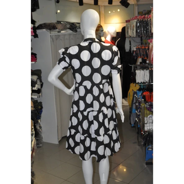 SİYAH BEYAZ ELBİSE - 4