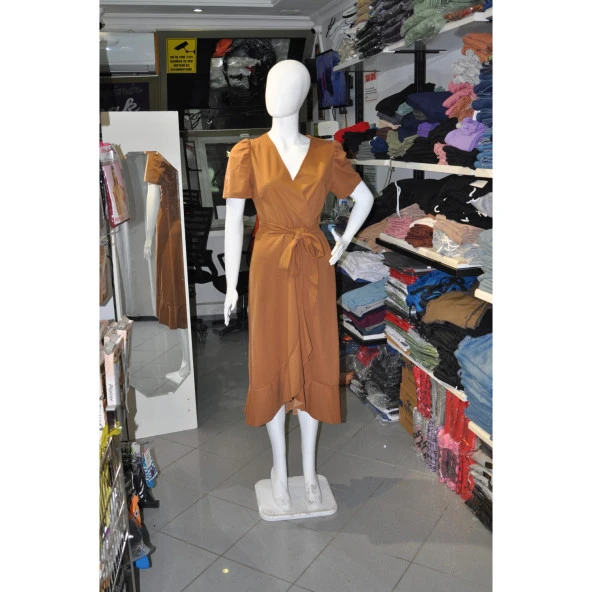 KAHVE RENGİ ELBİSE - 2