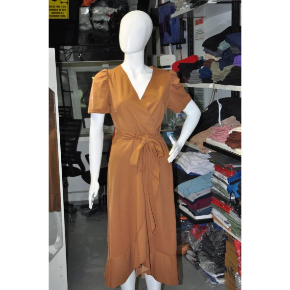 KAHVE RENGİ ELBİSE - 3
