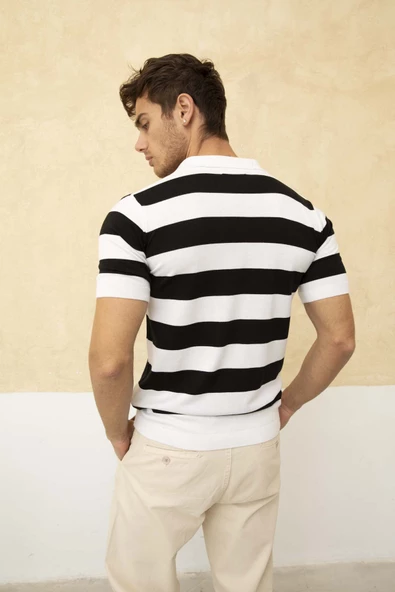 Renk Bloklu Polo Yaka Triko T-Shirt TRZ19120 - 6