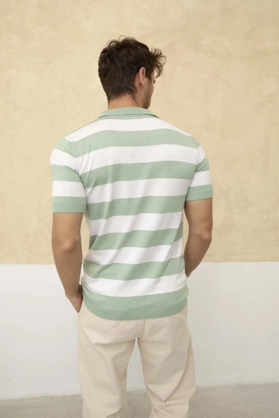 Renk Bloklu Polo Yaka Triko T-Shirt TRZ19120 - 10