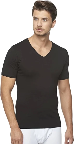 Emilylux Star 206 Modal Yarım Kol V-yaka T-shirt Atlet