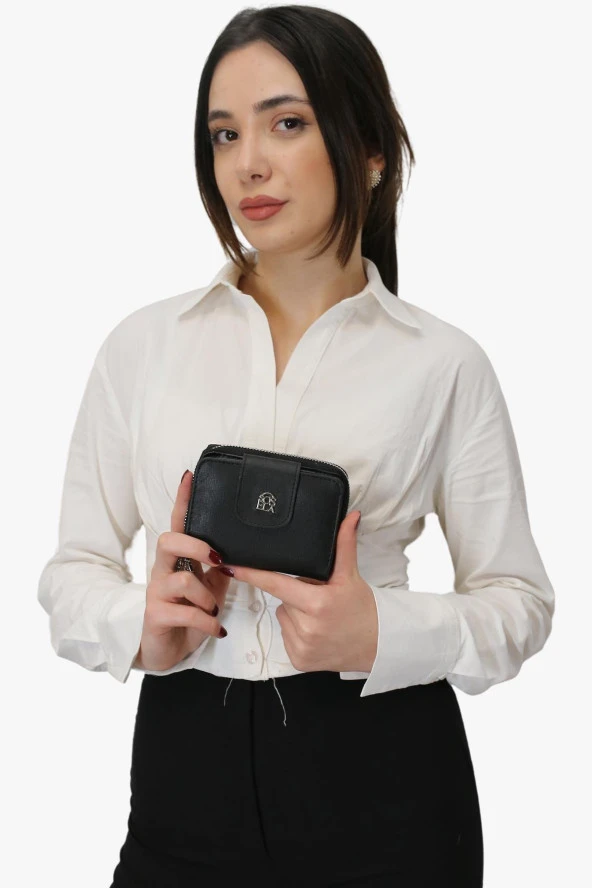 Sosela 56-4035 Kadın Avriel Siyah Cüzdan - Resim 6