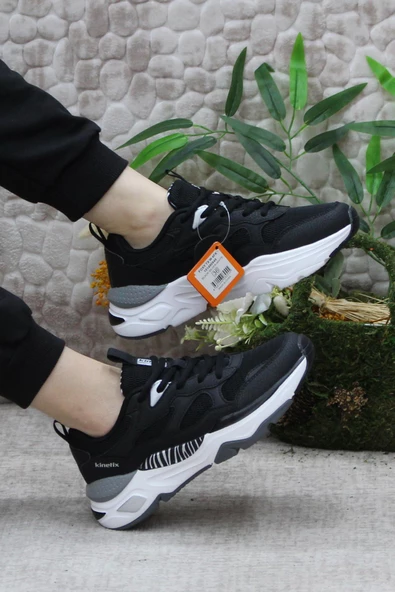 Kinetix Foxy TX W Siyah Beyaz Orijinal Ürün Sneaker Kadın Spor Ayakkabı - Resim 5