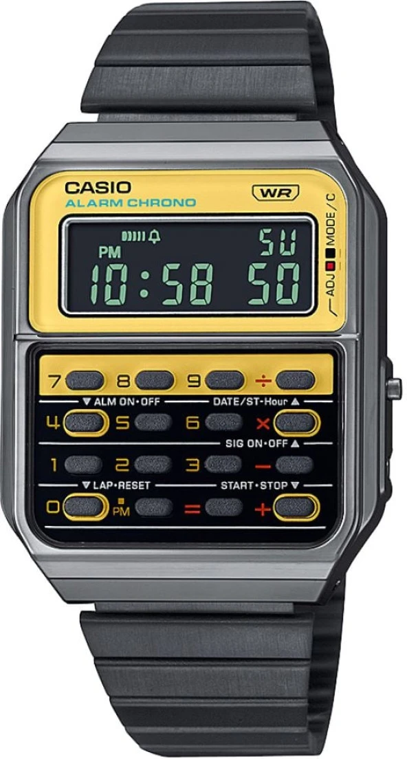 Casio CA-500WEGG-9BDF Hesap Makineli Siyah Erkek Kol Saati ürün görseli 1