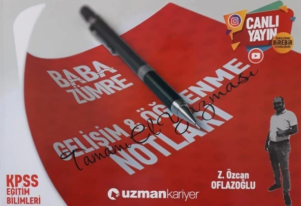 Uzman KPSS Baba Zümre Eğitim Bilimleri Gelişim & Öğrenme Ders Notları