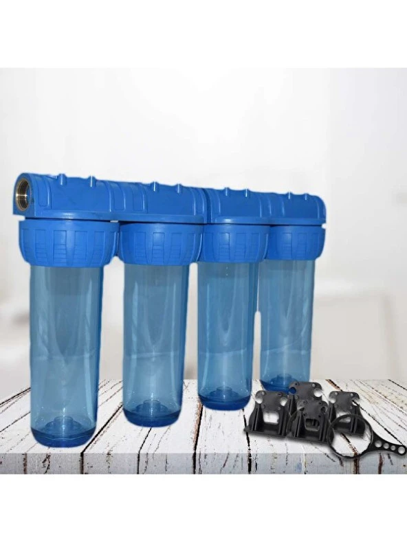 Daire Bina Sayaç Girişi 4 Aşama Su Arıtma Sistemi Yıkanabilir - Silifoz - Reçine - Blok Karbon - Resim 3