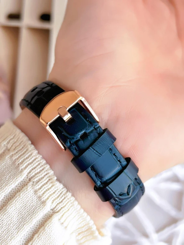 Ferro Deri Kordonlu İç Fonksiyonları Çalışır 3 Atm+Takvim Özel Tasarım Kadın Kol Saati BFM1905BWT - Resim 4