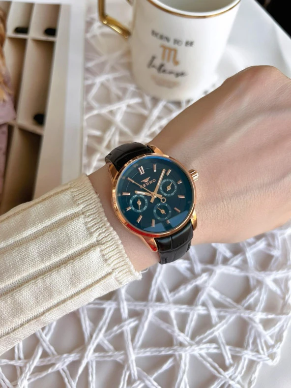 Ferro Deri Kordonlu İç Fonksiyonları Çalışır 3 Atm+Takvim Özel Tasarım Kadın Kol Saati BFM1905BWT-S - Resim 2