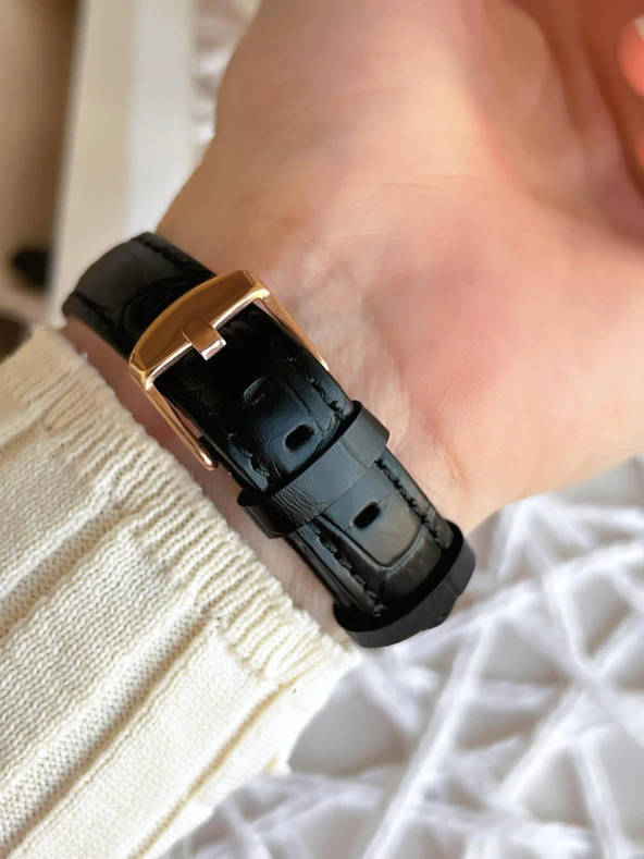 Ferro Deri Kordonlu İç Fonksiyonları Çalışır 3 Atm+Takvim Özel Tasarım Kadın Kol Saati BFM1905BWT-S - Resim 4