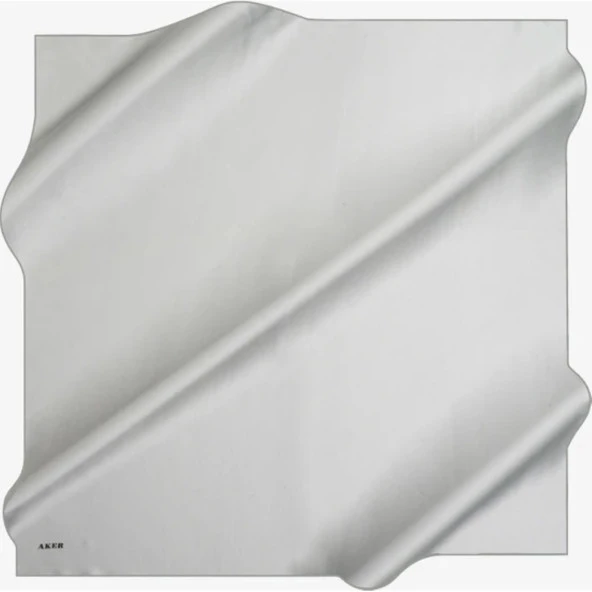 Aker Açık Gri Düz Taşlanmış İpek Krep Saten Eşarp / 90X90 / 7747758-371