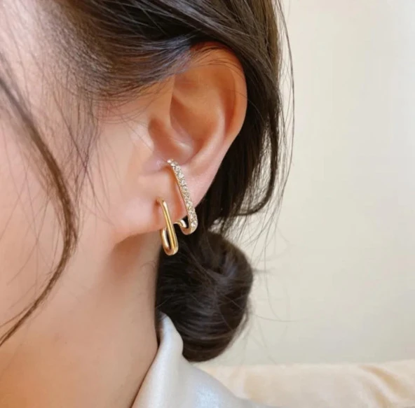 Modern Tasarım Çelik Küpe | Kararmaz - Antialerjik - Resim 3