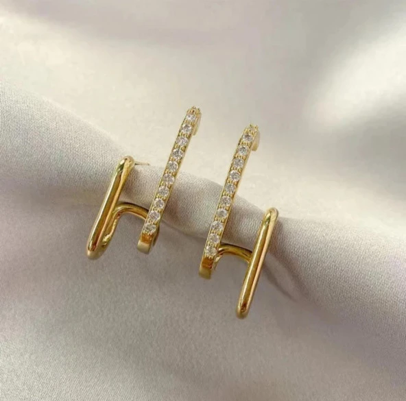 Modern Tasarım Çelik Küpe | Kararmaz - Antialerjik - Resim 5