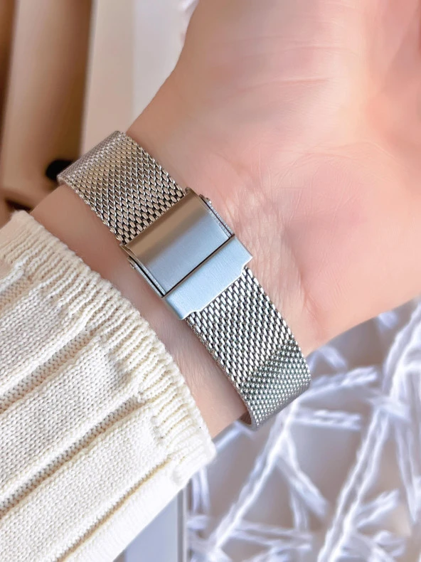 Ferro Hasır Kordonlu Gümüş/Rose Kararmaz Renk Atmaz 3 Atm  Özel Tasarım Kadın Kol Saati BF21070CWT - 4