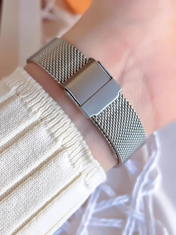 Ferro Hasır Kordonlu Gümüş/Rose Kararmaz Renk Atmaz 3 Atm  Özel Tasarım Kadın Kol Saati B8C4012FE - Resim 4