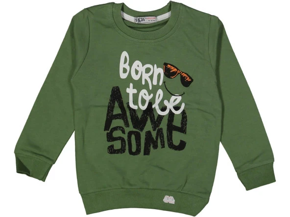 Erkek Çocuk Avasome Baskılı Sweatshirt BGL-ST03669