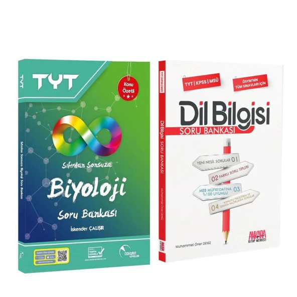 Doktrin TYT Sıfırdan Sonsuza Biyoloji ve AKM Dil Bilgisi Soru Bankası Seti 2 Kitap