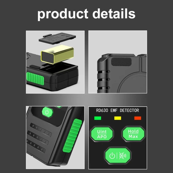 Radyasyon LCD Test Algılama Sar Manyetik Alan  Ölçüm Cihazı Elektromanyetik Yoğunluk Ölçme Tarama Dedektörü - 6