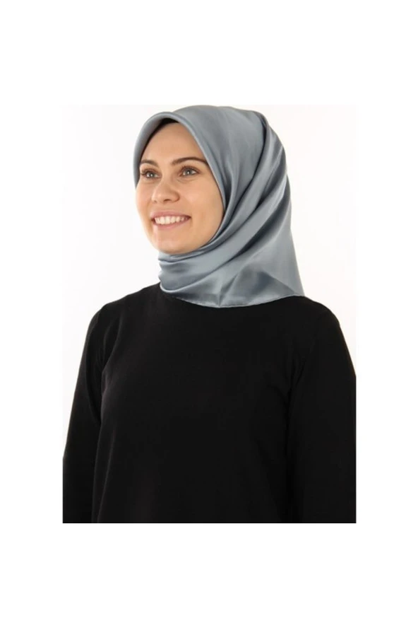 Gümüş Taşlanmış Düz Ipek Eşarp 7747758 - 324