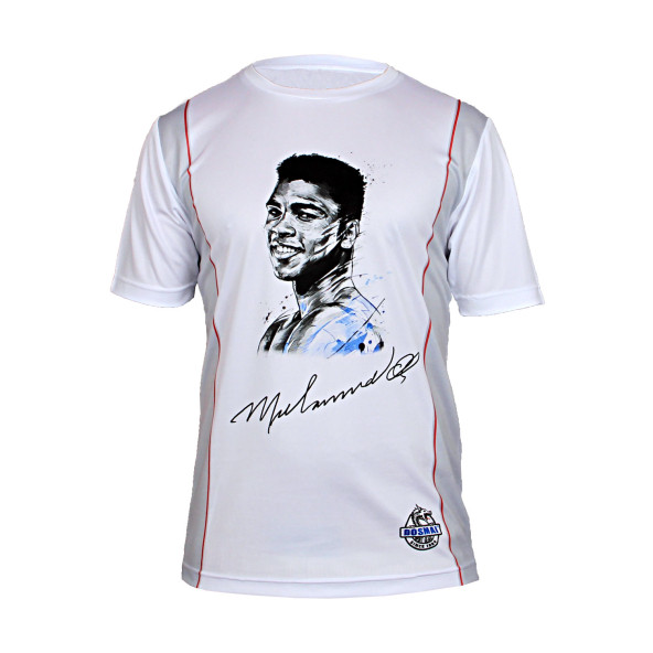 Dosmai Dijital Baskılı Muhammed Ali Spor T-Shirt Beyaz SBT131
