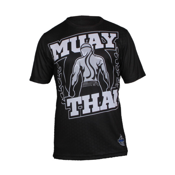 Dosmai Dijital Baskılı Muay Thai Bisiklet Yaka Spor T-Shirt Siyah MTT118