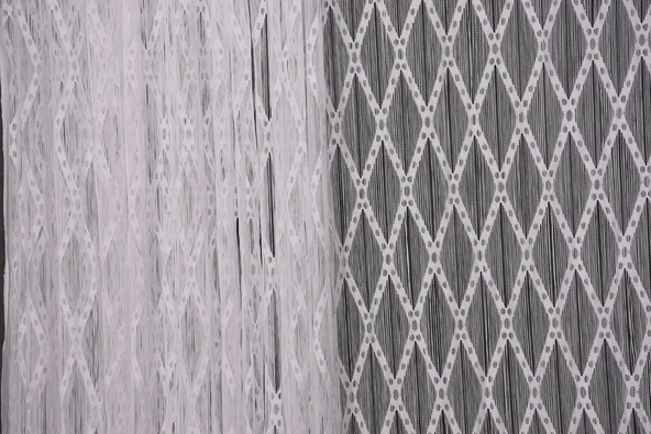 BAKLAVA MODEL BEYAZ RENK BAKLAVA MODEL BEYAZ RENK HAZIR İP PERDE 300*245 - Resim 6