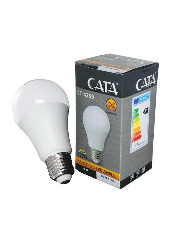 Cata Sensörlü LED Ampul 12 W 6500K Beyaz Işık CT-4259-B