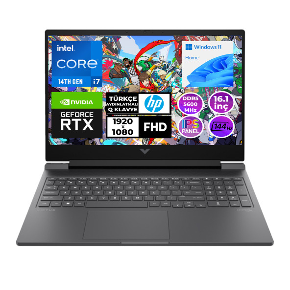 HP VİCTUS İ7-14700HX 16GB 1TB SSD 8GB RTX 4070 16.1" FHD W11H Oyuncu Bilgisayarı 9J217EA