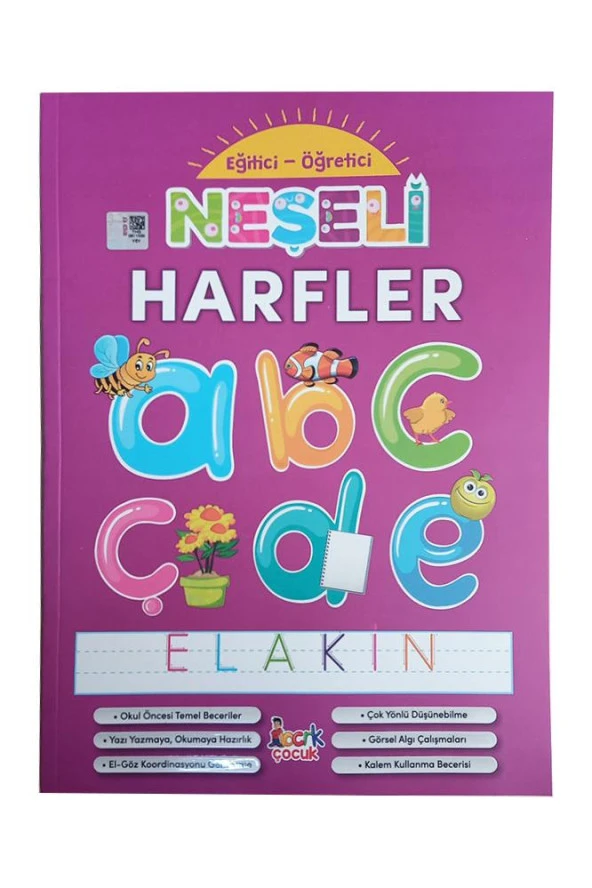 Neşeli Harfler Eğitici ve Öğretici 1 Adet Okul Öncesi Harfleri Öğrenme ve Alıştırma Kitabı - 2