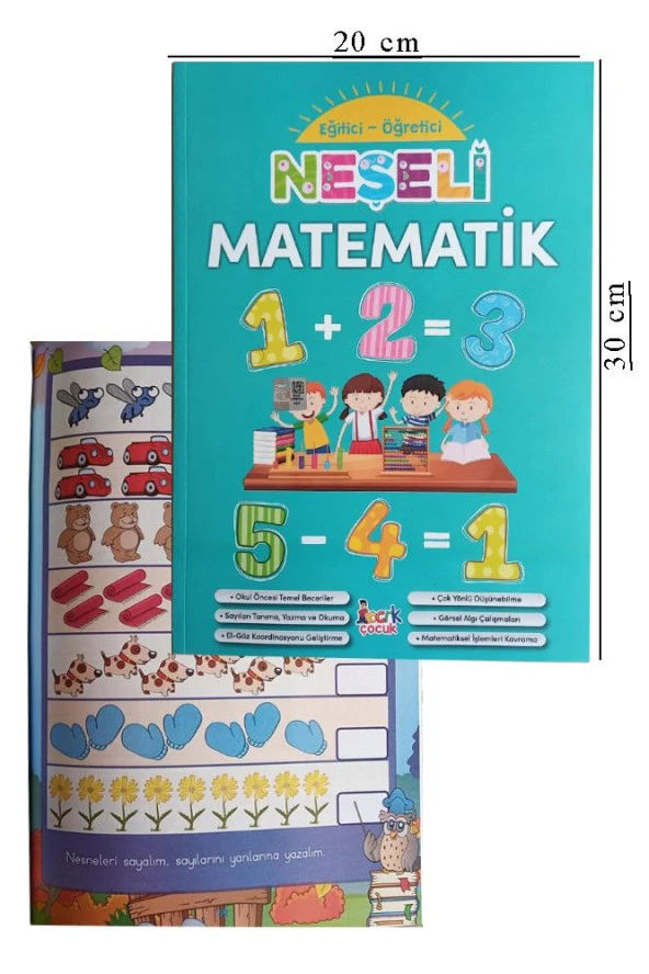 Neşeli Matematik Eğitici ve Öğretici 1 Adet Okul Öncesi Sayıları Öğrenme ve Alıştırma Kitabı