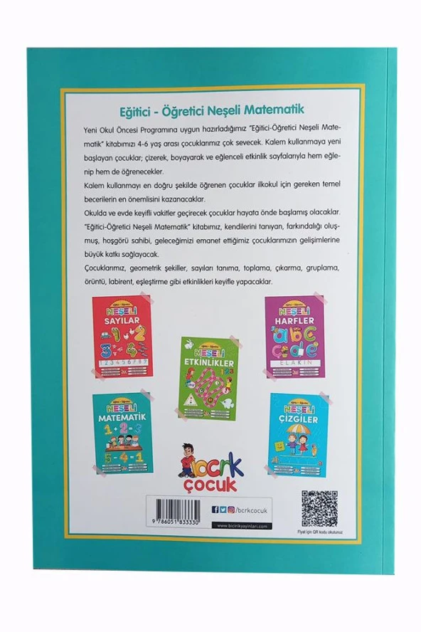 Neşeli Matematik Eğitici ve Öğretici 1 Adet Okul Öncesi Sayıları Öğrenme ve Alıştırma Kitabı - 5