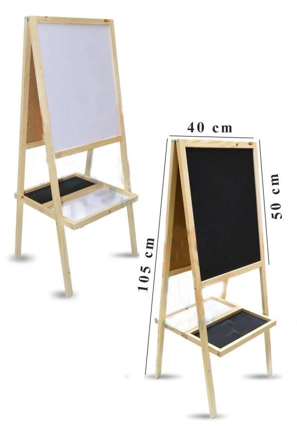 Ayaklı Yazı Tahtası Çift Taraflı 40x50cm 1 Adet Çocuk Yazı Tahtası Alıştırma Tahtası - 2
