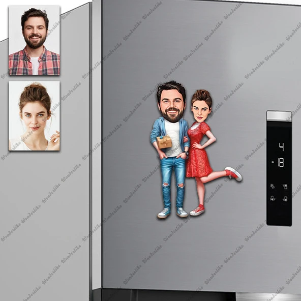 2-Kişi Arka-daş Tasarımlı Buzdolabı Magneti/Resim Gönder Magnet Olsun