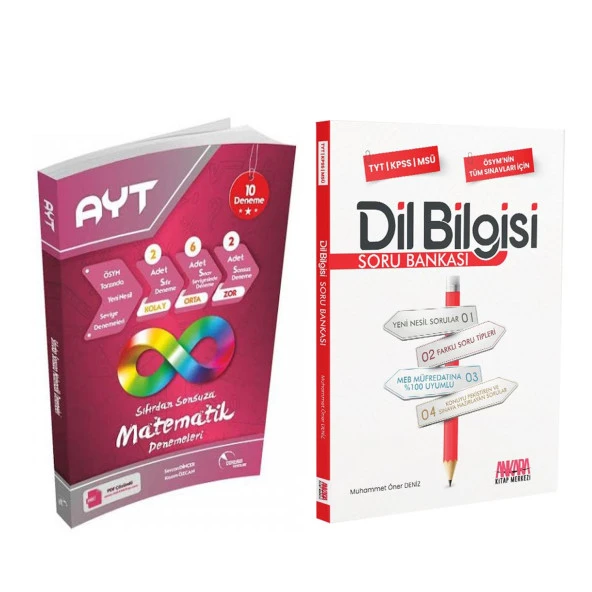 Doktrin AYT Matematik Deneme ve AKM Dil Bilgisi Soru Bankası Seti 2 Kitap