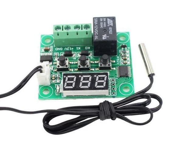 Kutulu W1209 12V DC Dijital Termostat Sıcaklık Kontrol Devresi Sensörlü - 6