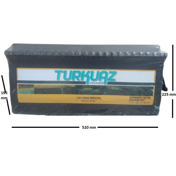 Turkuaz 12 V 135 Ah 800 A Akü - 2