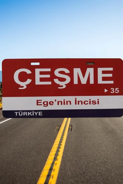 Çeşme Şehir Temalı Plaka Sök-Tak Pratik yeni nesil