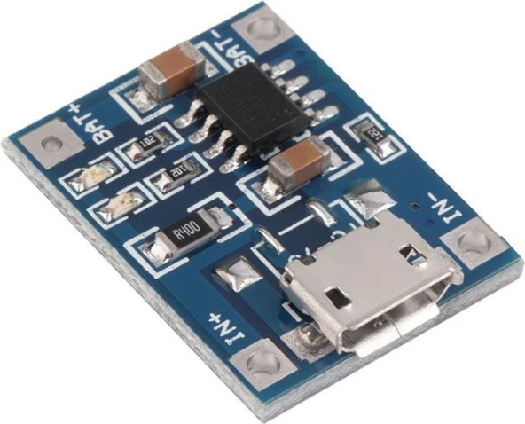 5 Adet 5V Mini Mikro USB 1A TP4056 Lityum Pil Şarj Kartı Şarj Aleti Modülü-Mavi