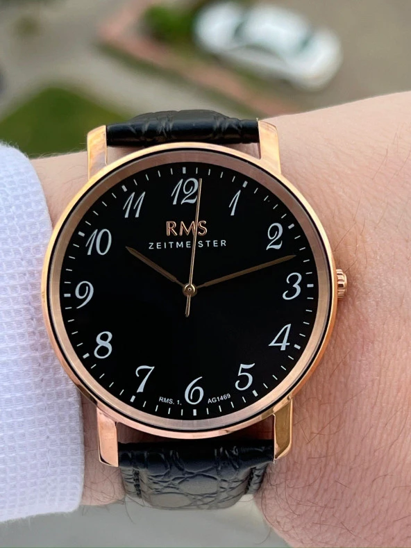 RMS Romanson Zeıtmeıster Deri Kordon Rakamlı Özel Seri 5Atm Suya Dayanıklı Erkek Kol Saati AG1469.05 - Resim 2